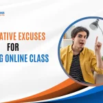 A young boy showing excuses for missing online class